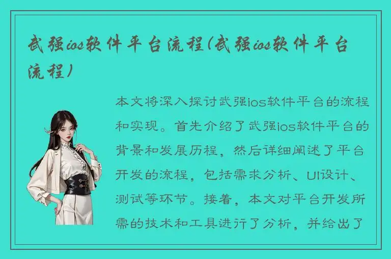 武强ios软件平台流程(武强ios软件平台流程)