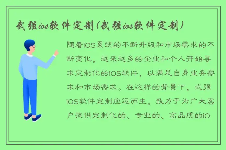 武强ios软件定制(武强ios软件定制)