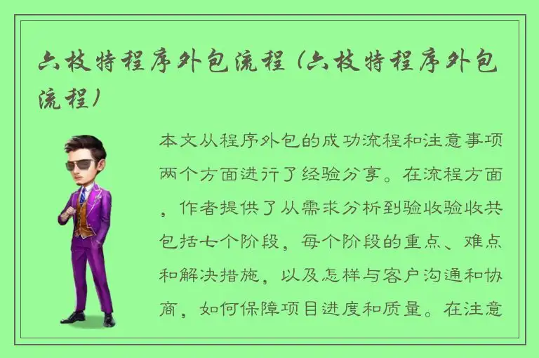 六枝特程序外包流程 (六枝特程序外包流程)