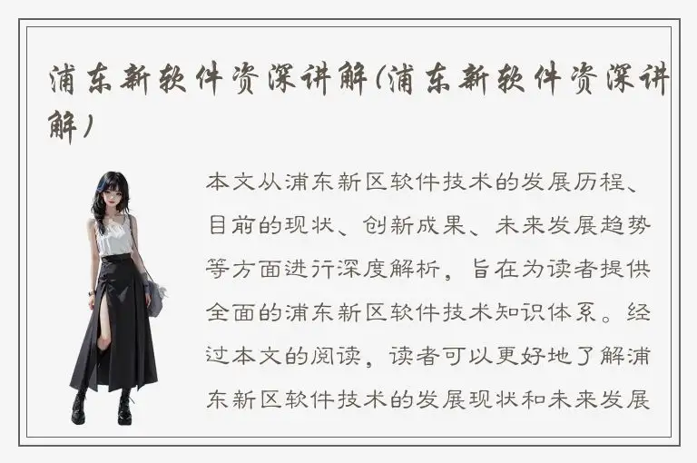 浦东新软件资深讲解(浦东新软件资深讲解)