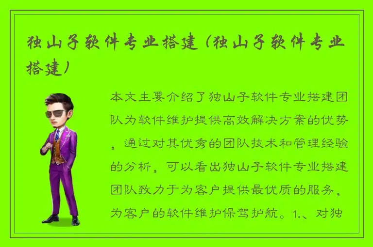 独山子软件专业搭建 (独山子软件专业搭建)