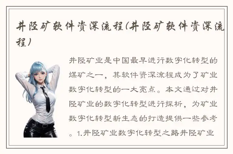 井陉矿软件资深流程(井陉矿软件资深流程)