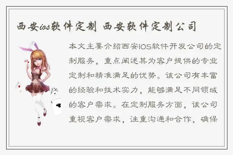 西安ios软件定制 西安软件定制公司