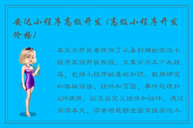 安达小程序高级开发 (高级小程序开发价格)