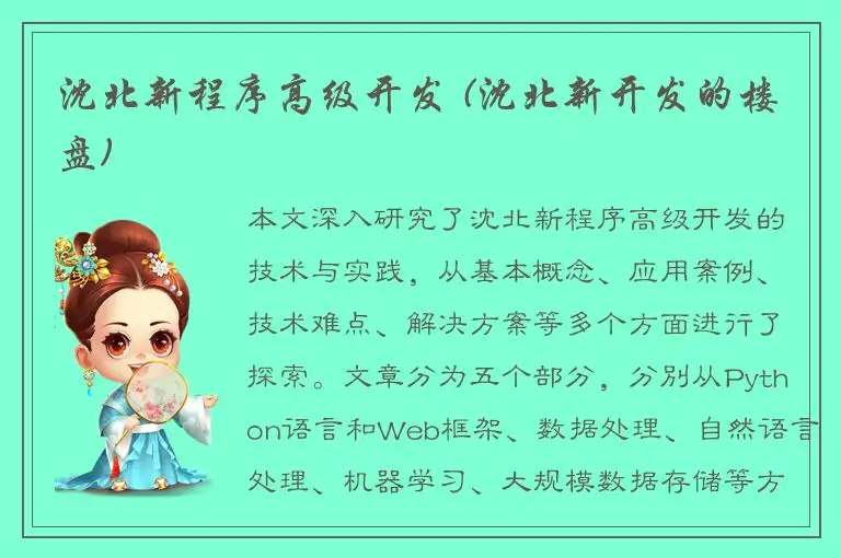 沈北新程序高级开发 (沈北新开发的楼盘)