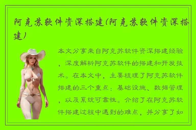 阿克苏软件资深搭建(阿克苏软件资深搭建)