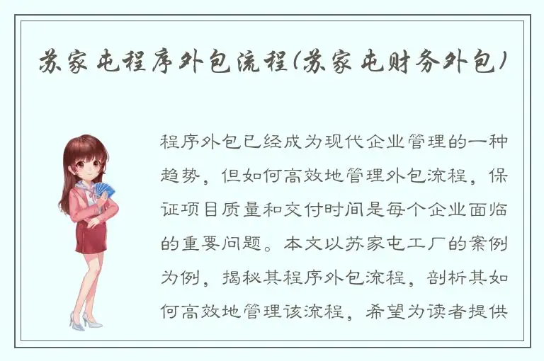 苏家屯程序外包流程(苏家屯财务外包)