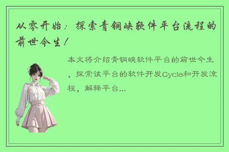 从零开始：探索青铜峡软件平台流程的前世今生！