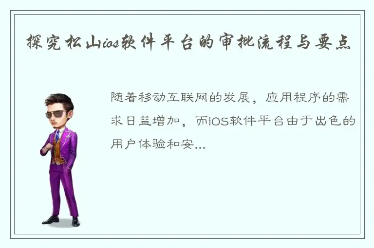 探究松山ios软件平台的审批流程与要点