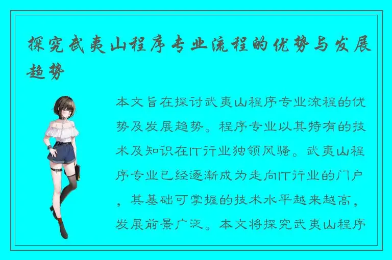 探究武夷山程序专业流程的优势与发展趋势