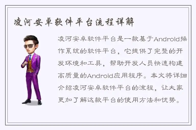 凌河安卓软件平台流程详解