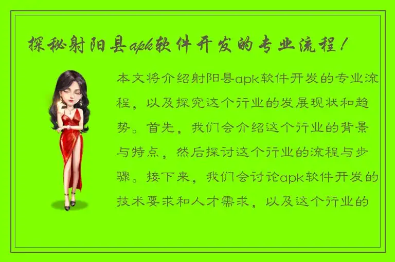 探秘射阳县apk软件开发的专业流程！