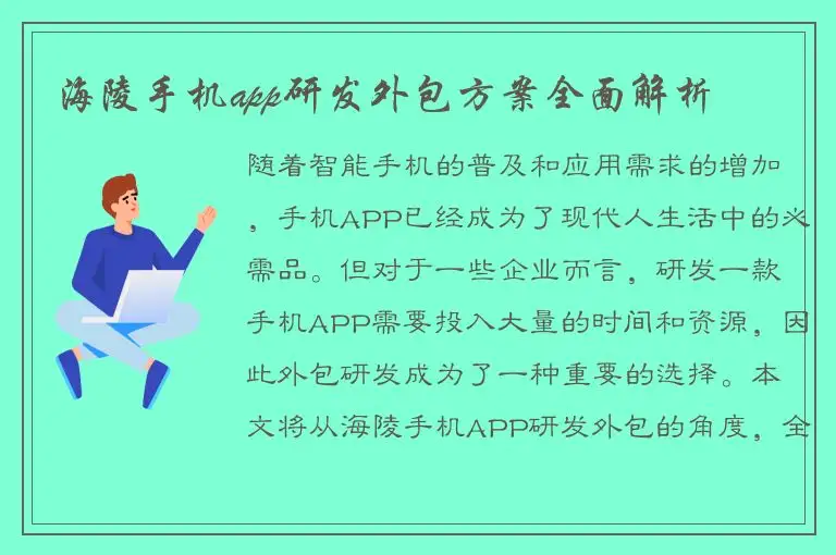 海陵手机app研发外包方案全面解析