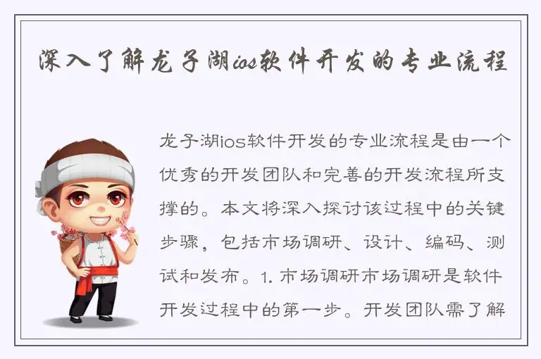 深入了解龙子湖ios软件开发的专业流程