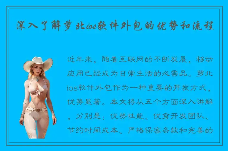 深入了解萝北ios软件外包的优势和流程