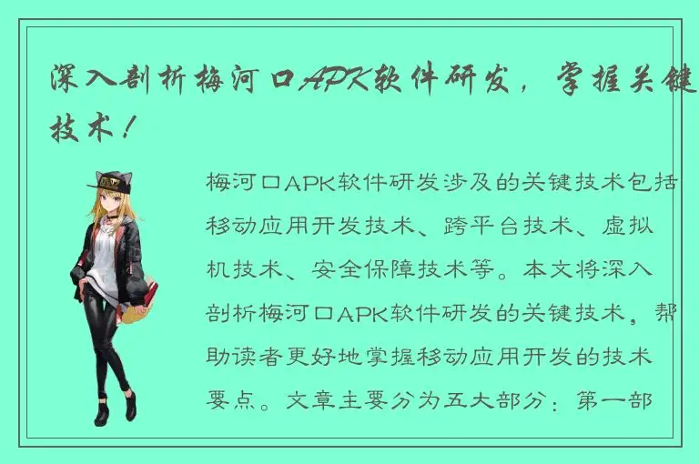 深入剖析梅河口APK软件研发，掌握关键技术！