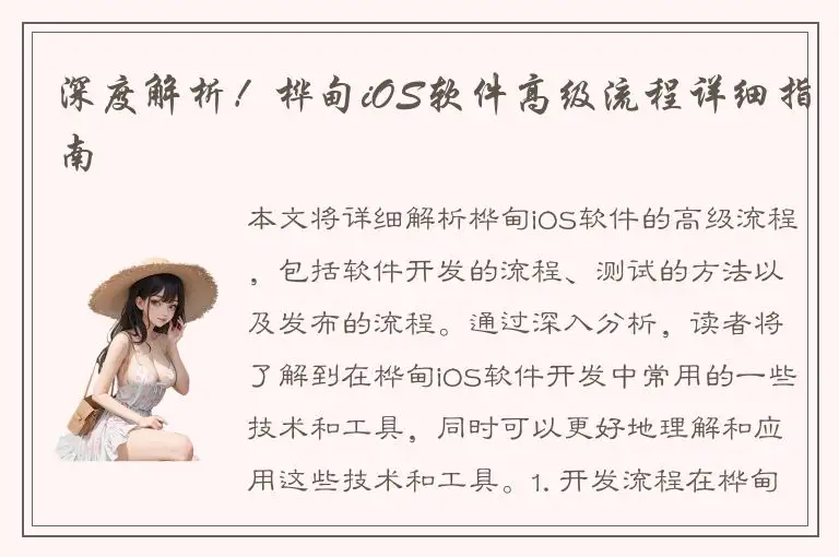 深度解析！桦甸iOS软件高级流程详细指南