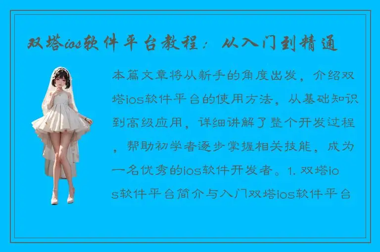 双塔ios软件平台教程：从入门到精通