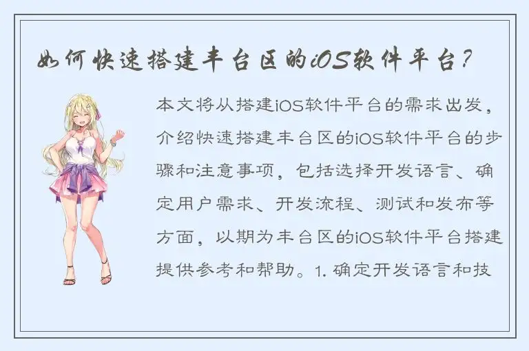 如何快速搭建丰台区的iOS软件平台？