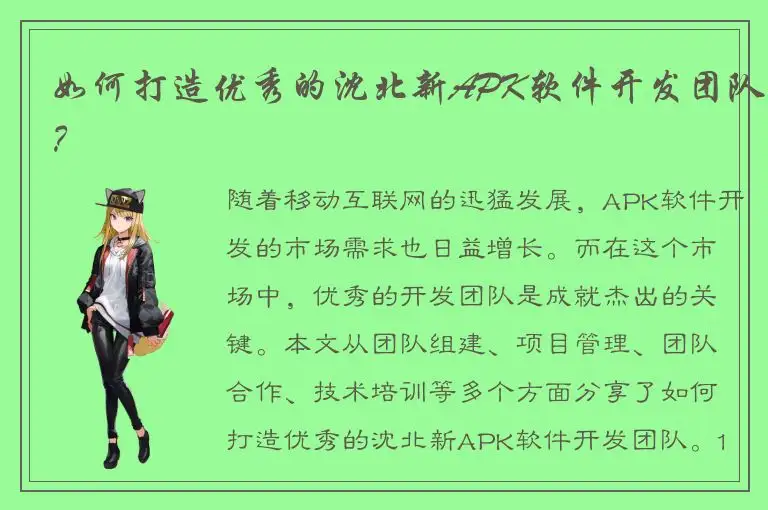 如何打造优秀的沈北新APK软件开发团队？
