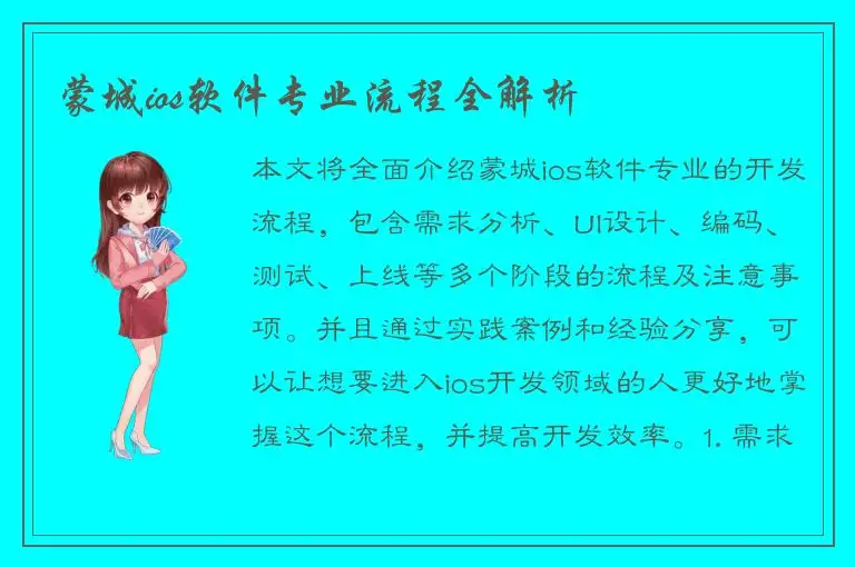 蒙城ios软件专业流程全解析