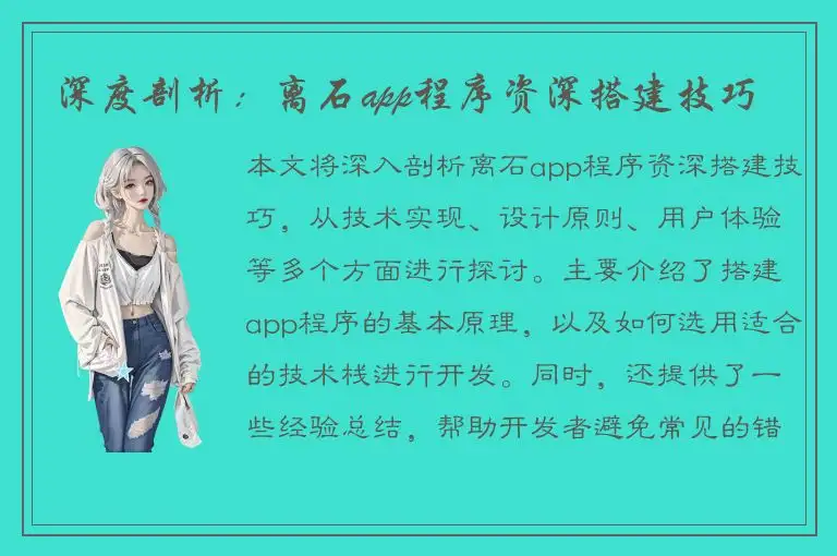 深度剖析：离石app程序资深搭建技巧