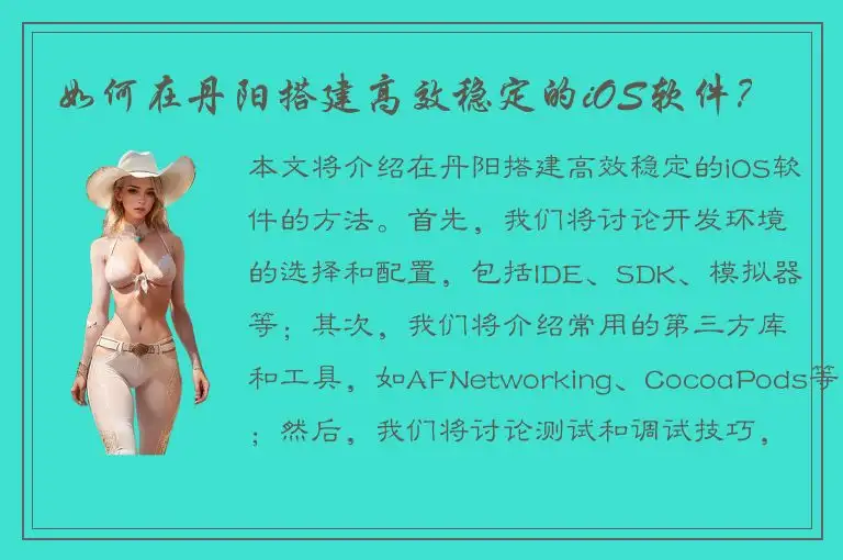 如何在丹阳搭建高效稳定的iOS软件？