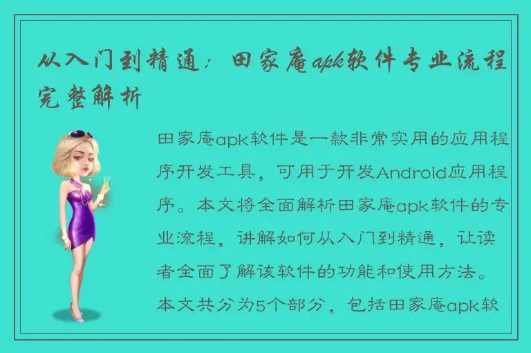 从入门到精通：田家庵apk软件专业流程完整解析