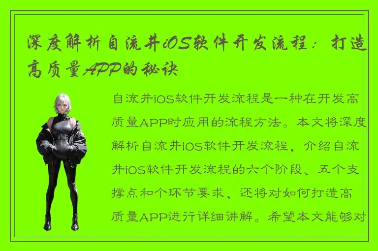 深度解析自流井iOS软件开发流程：打造高质量APP的秘诀