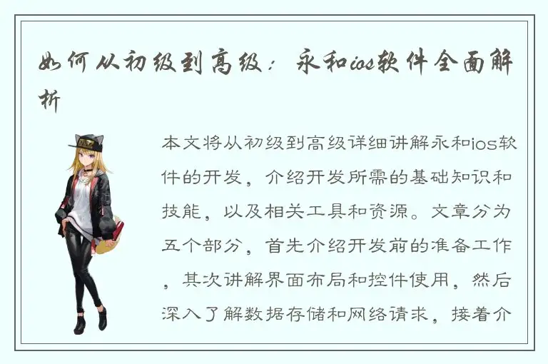 如何从初级到高级：永和ios软件全面解析