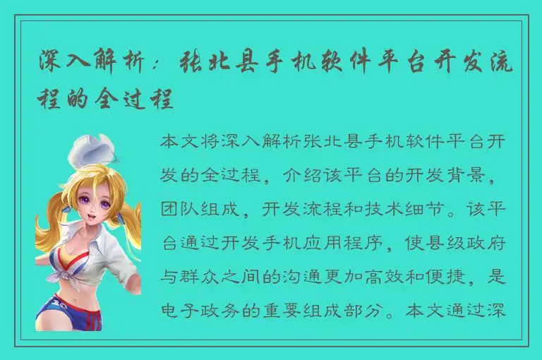 深入解析：张北县手机软件平台开发流程的全过程