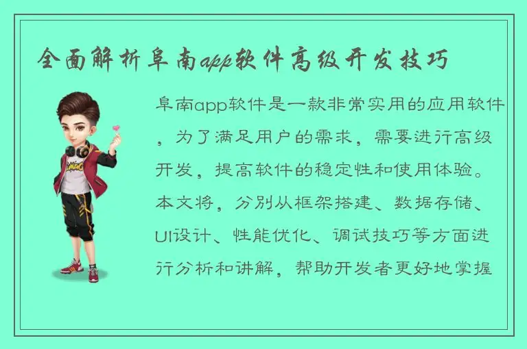 全面解析阜南app软件高级开发技巧