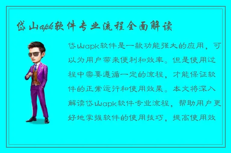 岱山apk软件专业流程全面解读
