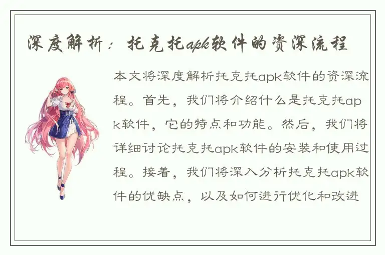 深度解析：托克托apk软件的资深流程