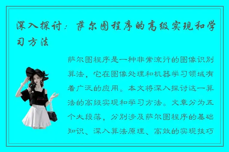 深入探讨：萨尔图程序的高级实现和学习方法