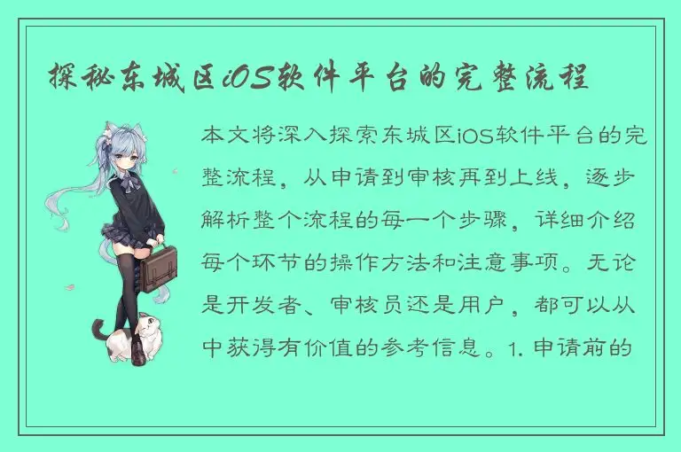 探秘东城区iOS软件平台的完整流程