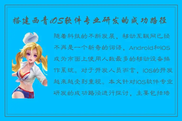 搭建西青iOS软件专业研发的成功路径