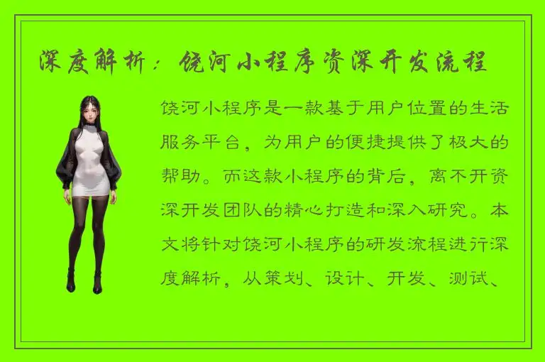 深度解析：饶河小程序资深开发流程