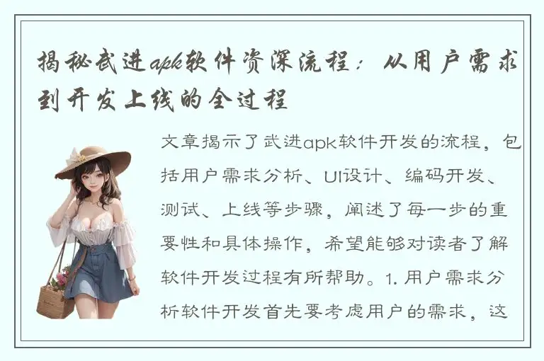 揭秘武进apk软件资深流程：从用户需求到开发上线的全过程