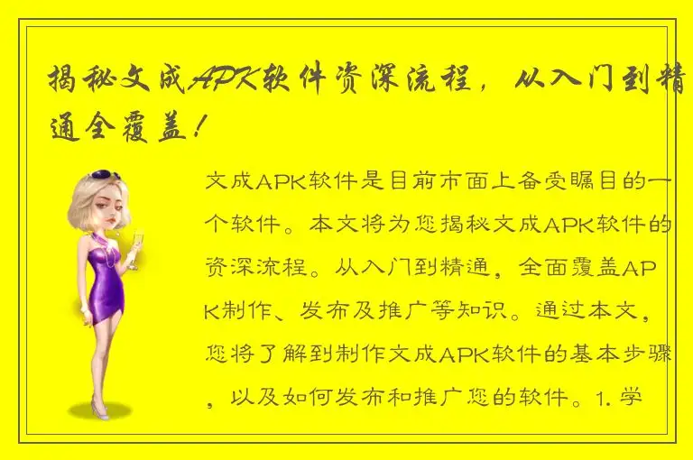 揭秘文成APK软件资深流程，从入门到精通全覆盖！