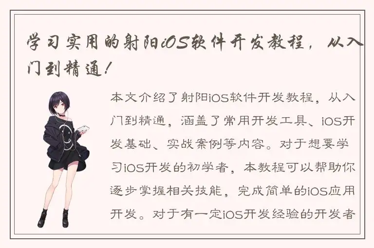 学习实用的射阳iOS软件开发教程，从入门到精通！