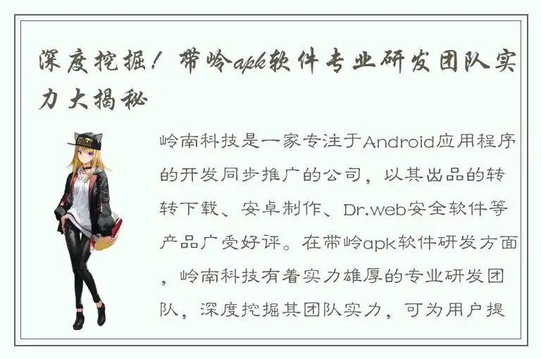 深度挖掘！带岭apk软件专业研发团队实力大揭秘