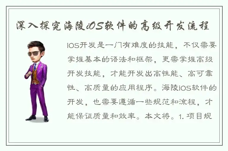 深入探究海陵iOS软件的高级开发流程