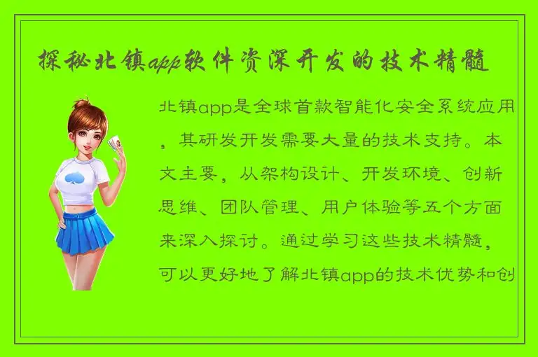 探秘北镇app软件资深开发的技术精髓