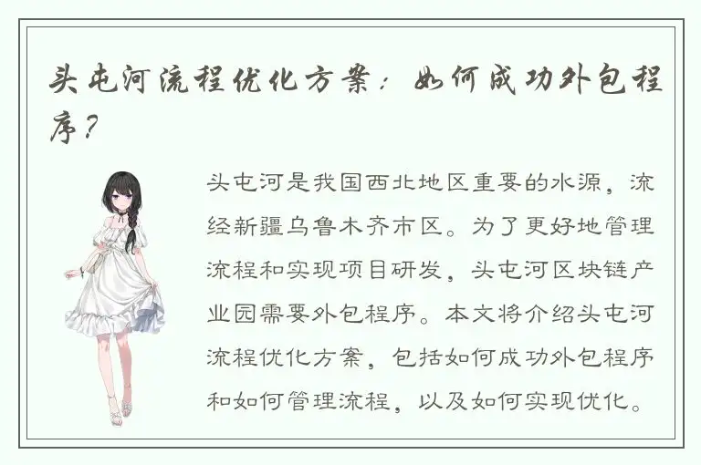 头屯河流程优化方案：如何成功外包程序？