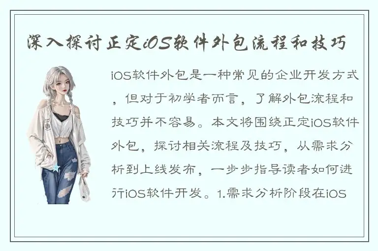 深入探讨正定iOS软件外包流程和技巧