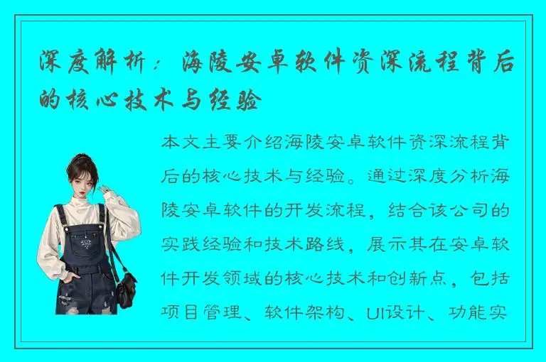 深度解析：海陵安卓软件资深流程背后的核心技术与经验