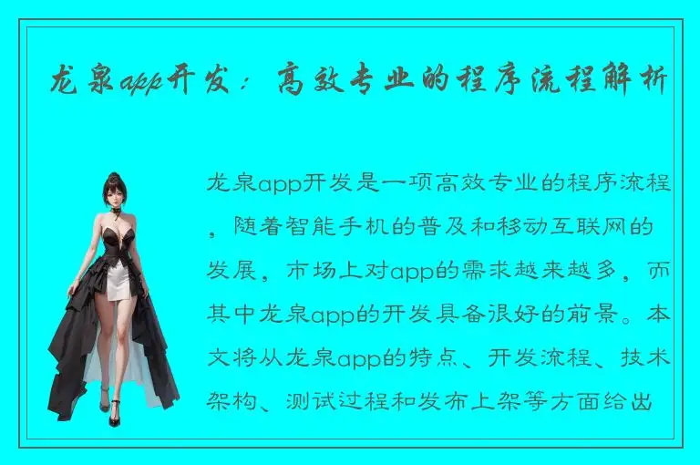 龙泉app开发：高效专业的程序流程解析