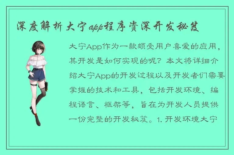 深度解析大宁app程序资深开发秘笈