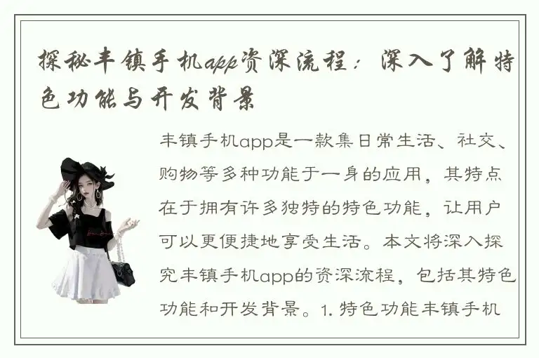 探秘丰镇手机app资深流程：深入了解特色功能与开发背景